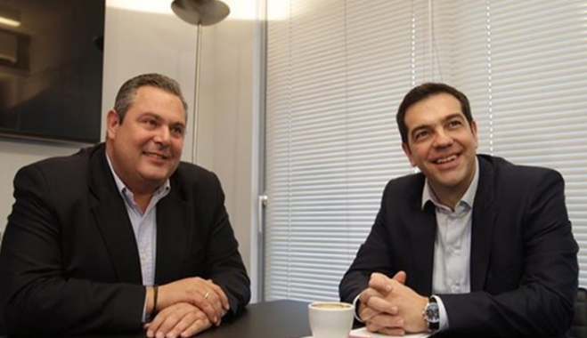 Έδωσαν τα χέρια για κυβέρνηση συνεργασίας Τσίπρας και Καμμένος - Το απόγευμα ορκίζεται πρωθυπουργός ο πρόεδρος του ΣΥΡΙΖΑ