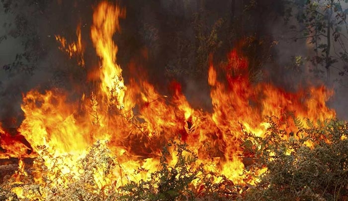 Φωτιά απέναντι από το ξενοδοχείο Ωκεανις
