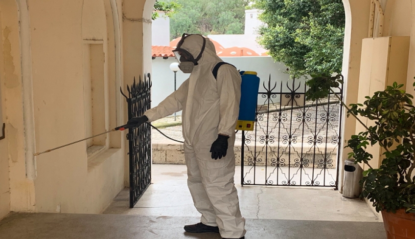 Για δεύτερη φορά απολύμανση στο Διοικητήριο
