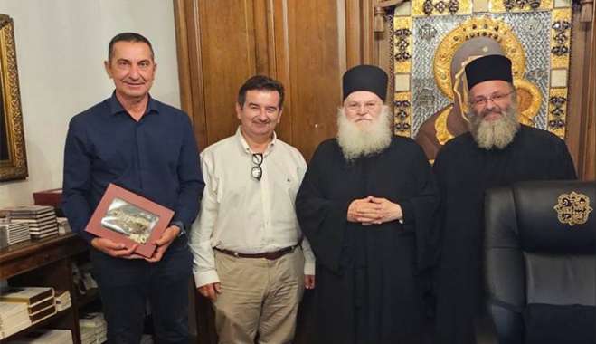 Αντιπροσωπεία της ενορίας Κοιμήσεως Θεοτόκου Κιβερίου και ο Δήμαρχος Άργους Μυκηνών στην Ιερά Μονή Βατοπαιδίου Αγίου Όρους