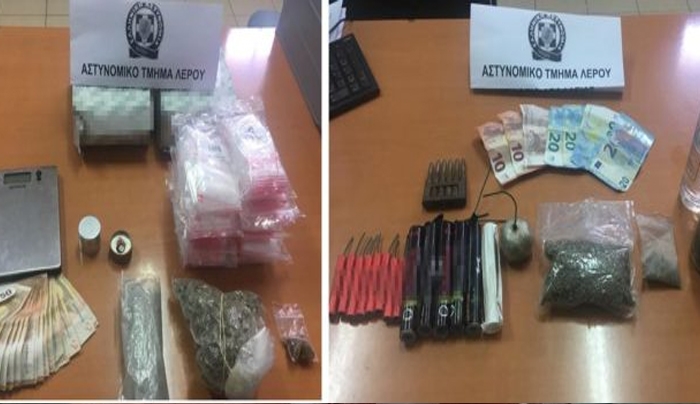 Aστυνομικός σκύλος στη Λέρο ανίχνευσε ναρκωτικά στα σπίτια 36χρονου και 21χρονου