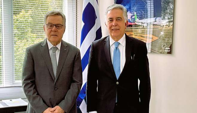 Ο Β.Υψηλάντης με τον Διοικητή της ΑΠΑ για θέματα λειτουργίας των αεροδρομίων της Δωδεκανήσου και για ζητήματα των αερολιμενικών