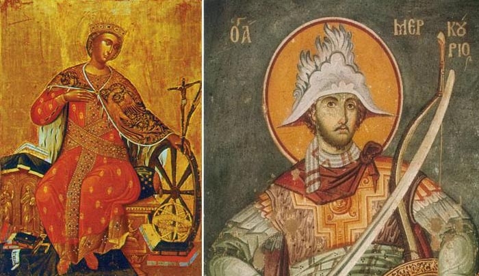 Η Αγία Αικατερίνη και ο Άγιος Μερκούριος (25 Νοεμβρίου)