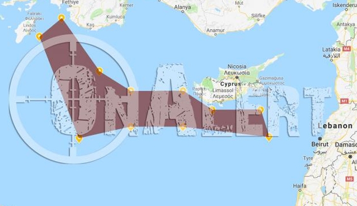 Τουρκική πρόκληση εκτός ορίων: Δεσμεύει περιοχή από τη Ρόδο έως τον Λίβανο