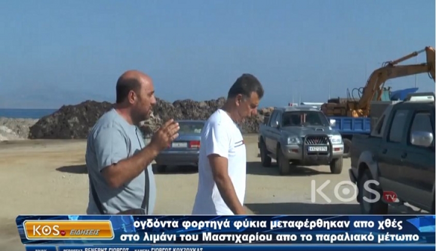 80 φορτηγά φύκια μεταφέρθηκαν από χθες στο λιμάνι του Μαστιχαρίου